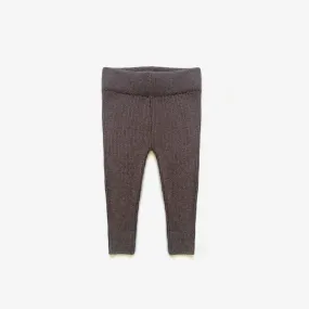 Organic Cotton Rib Knit Leggings - Truffle