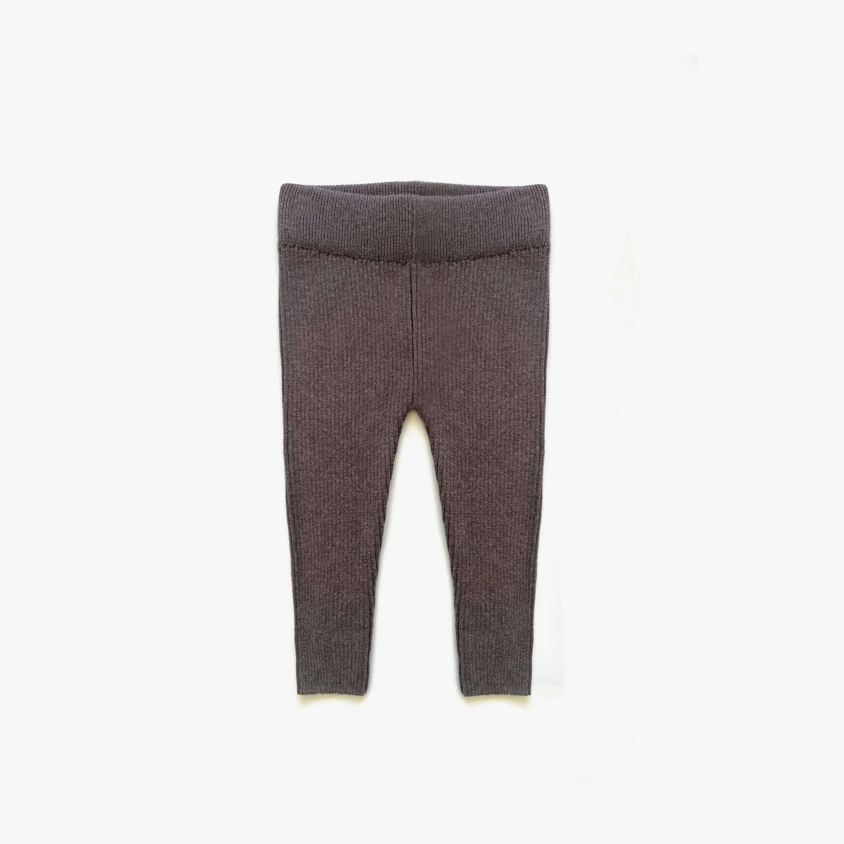 Organic Cotton Rib Knit Leggings - Truffle