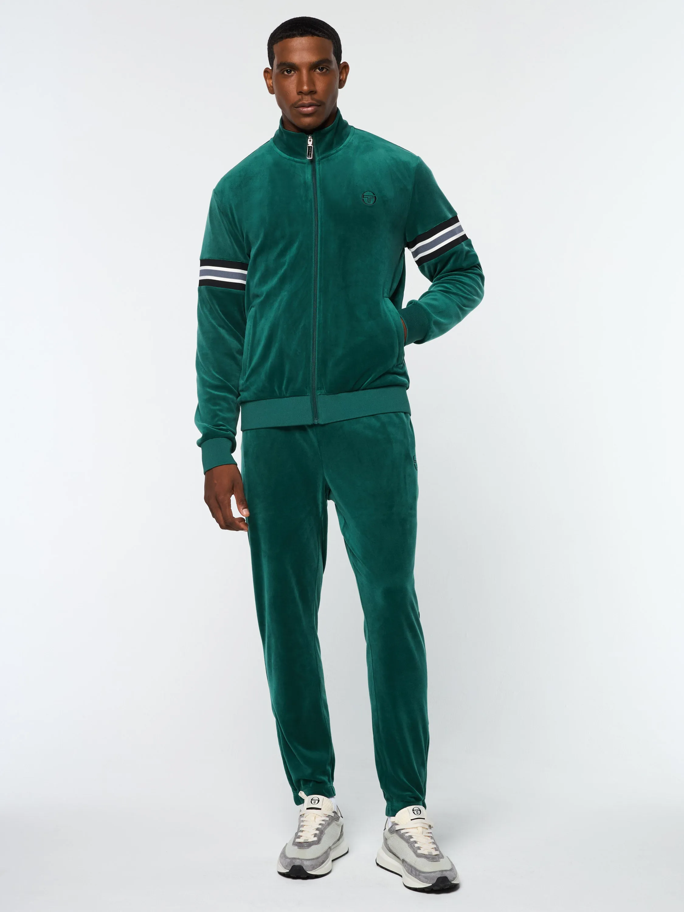 Ostuni Velour Track Jacket- Rainforest