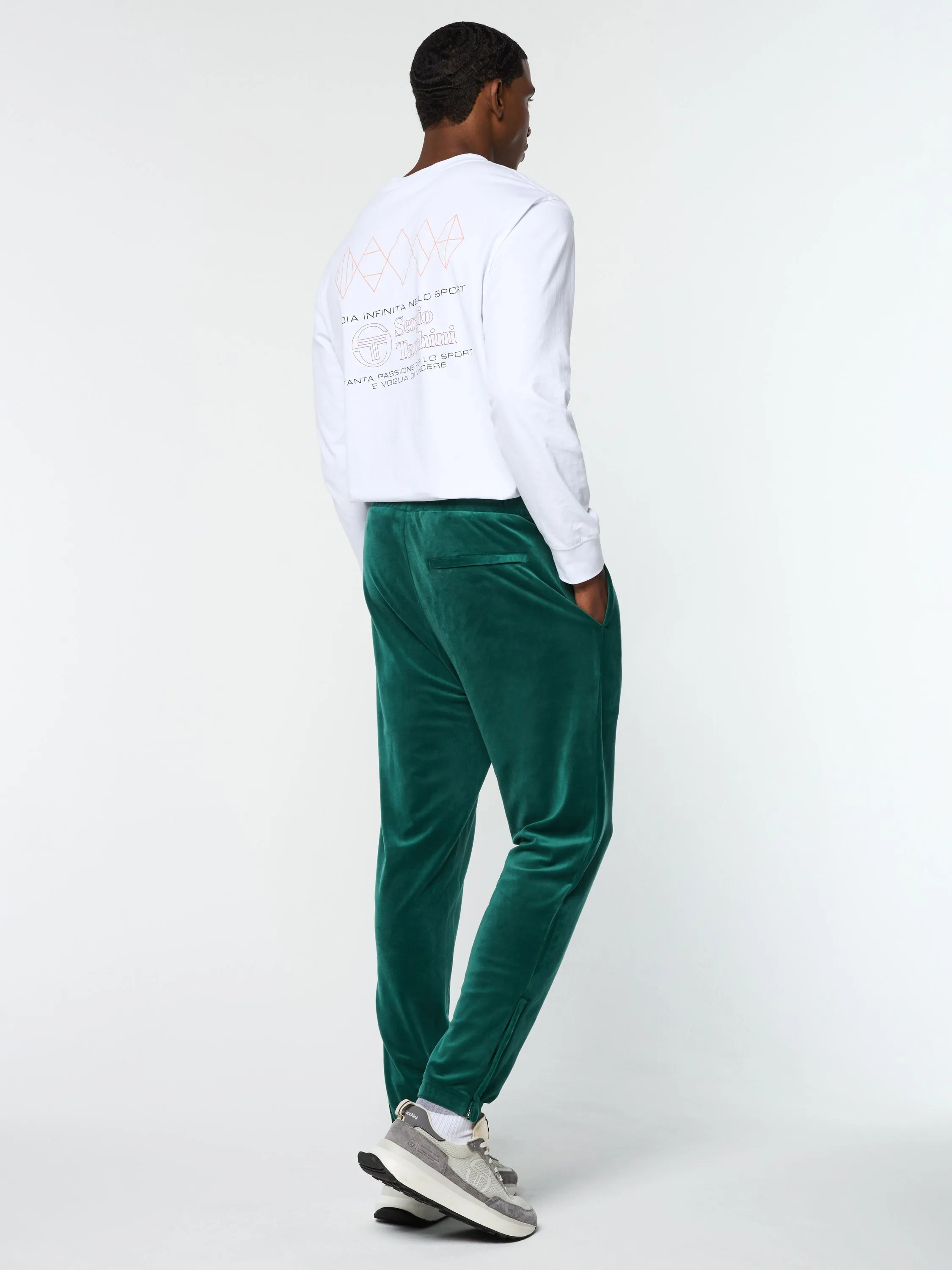 Ostuni Velour Track Pant- Rainforest