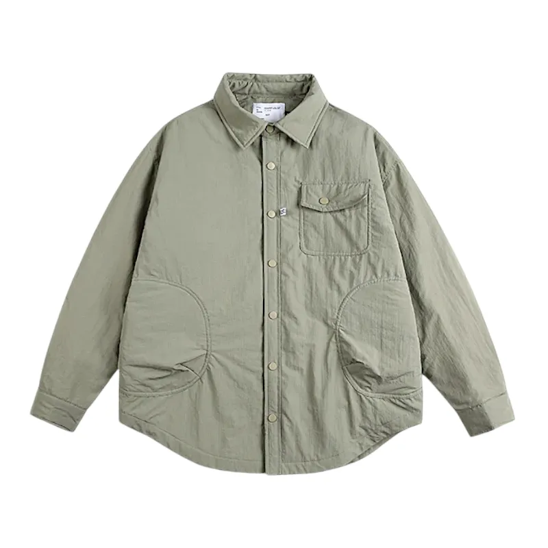 Padded shirt jacket with water resistant finish