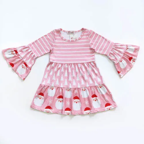 Pink Bell Sleeve St. Nick Dress