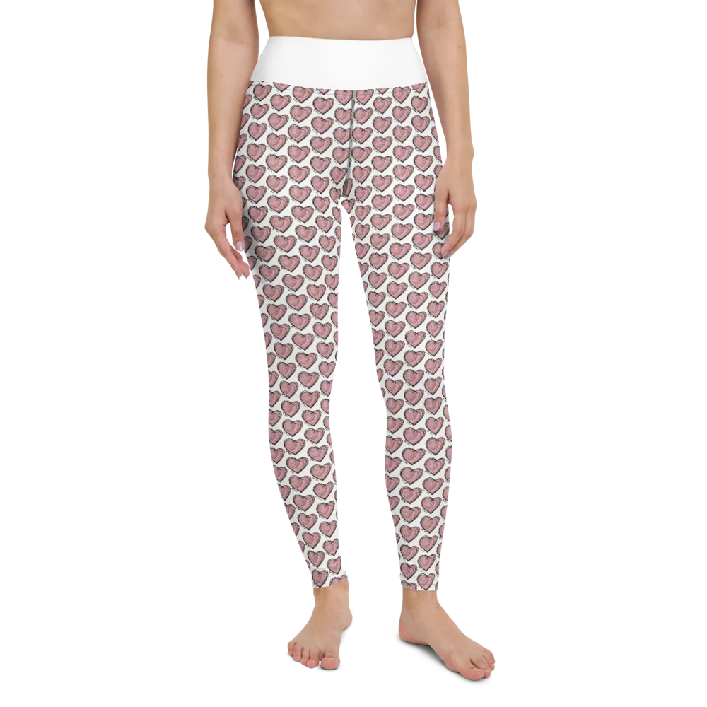 PINK "BE KIND" HEARTS LEGGINGS