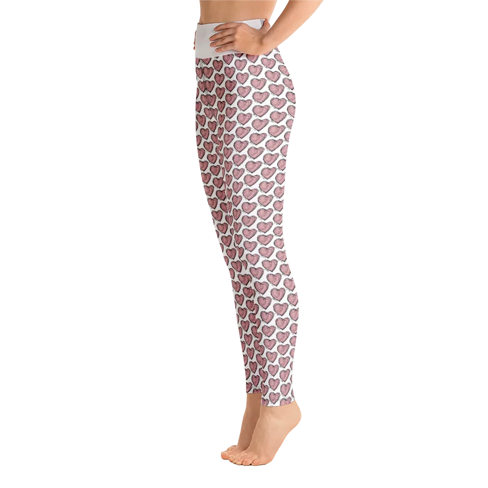 PINK "BE KIND" HEARTS LEGGINGS