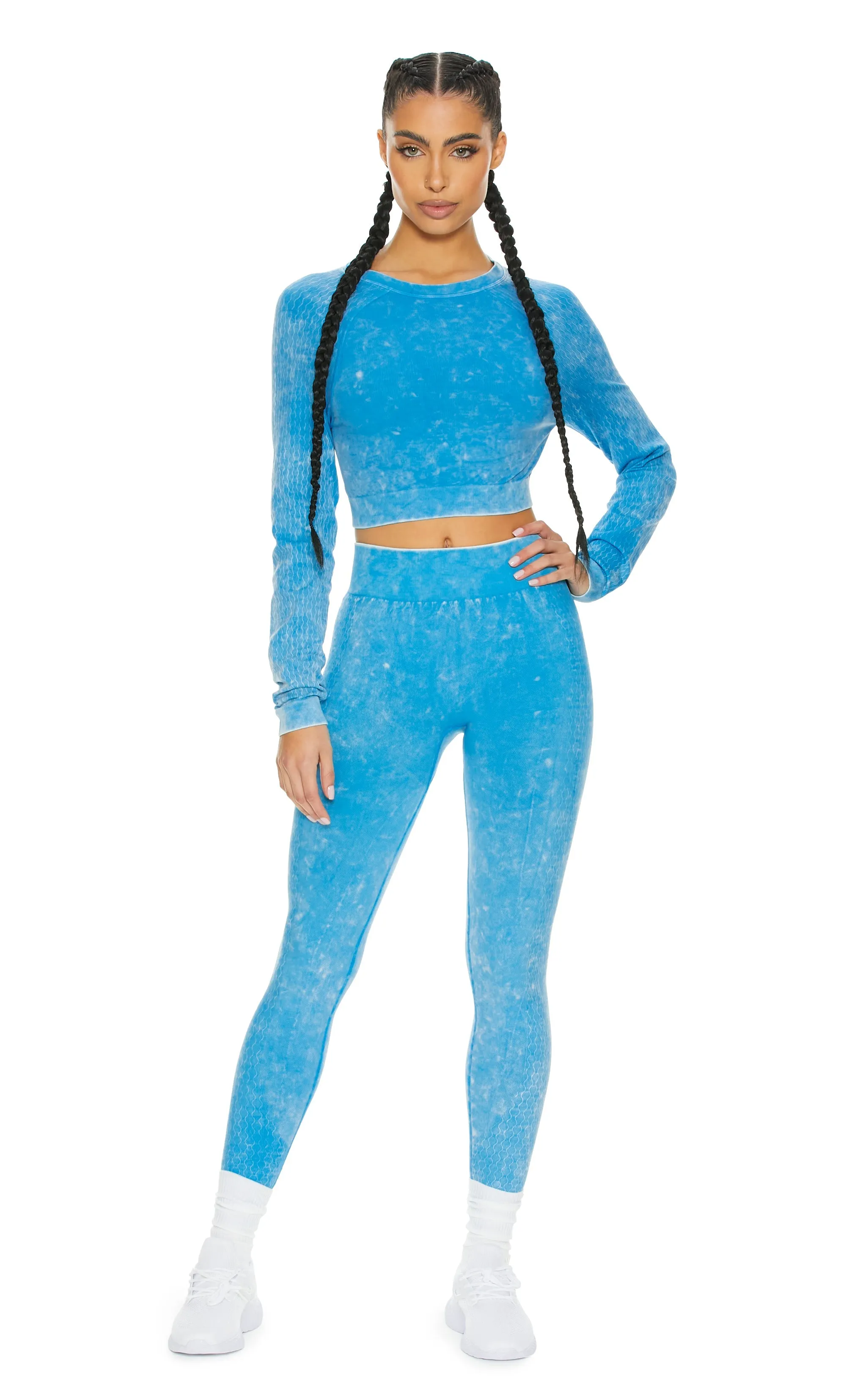 Power Move Seamless High-Waist Leggings | Powerwash Hi-Litr Blue