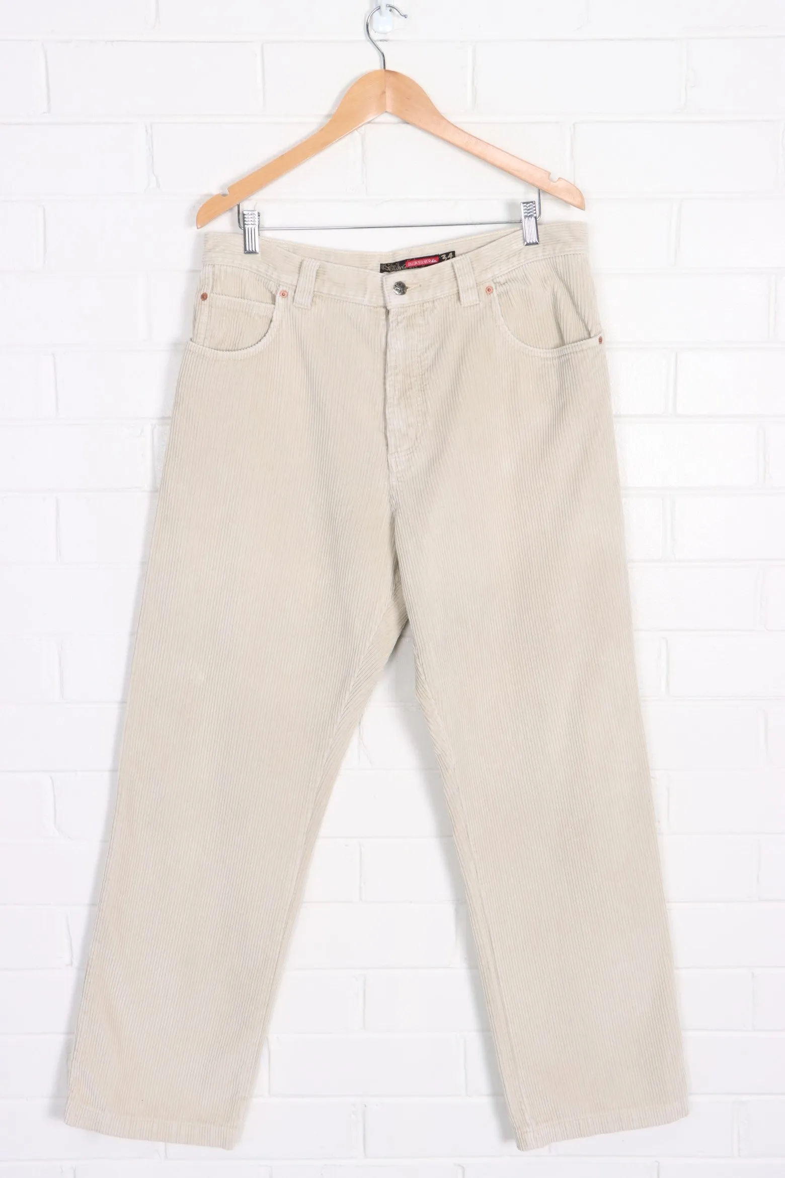 QUIKSILVER Ecru 'Kracker' Corduroy Pants (34)