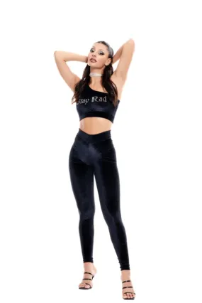 RAD Y2K Velvet Leggings - Black