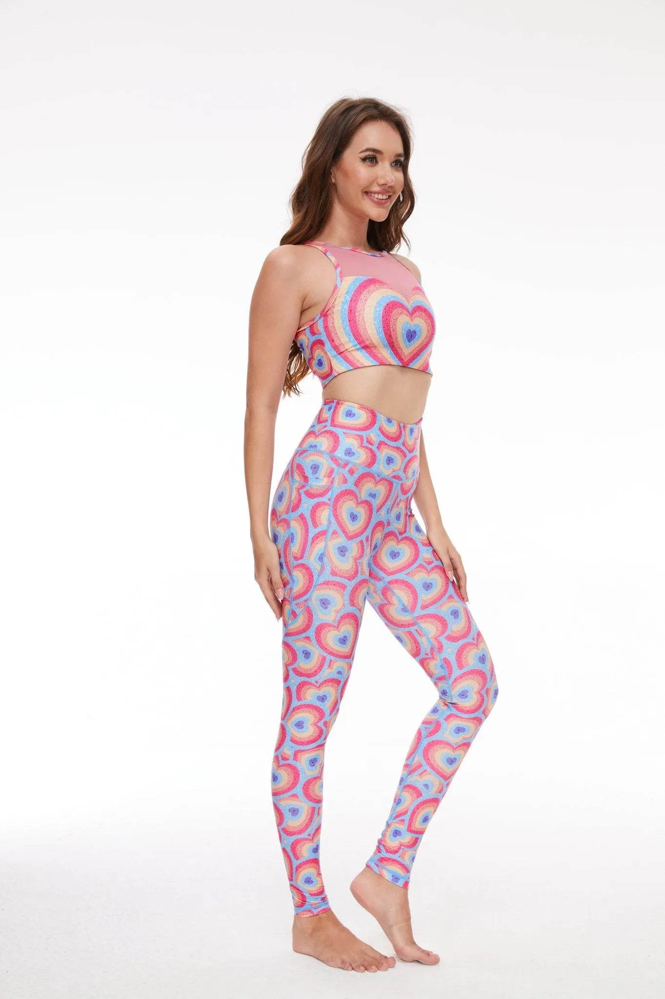 Rainbow Love Colorful High-waisted Leggings