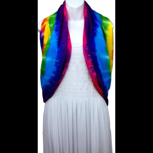 Rainbow Spiral Tie-Dye Infinity Scarf/Shawl