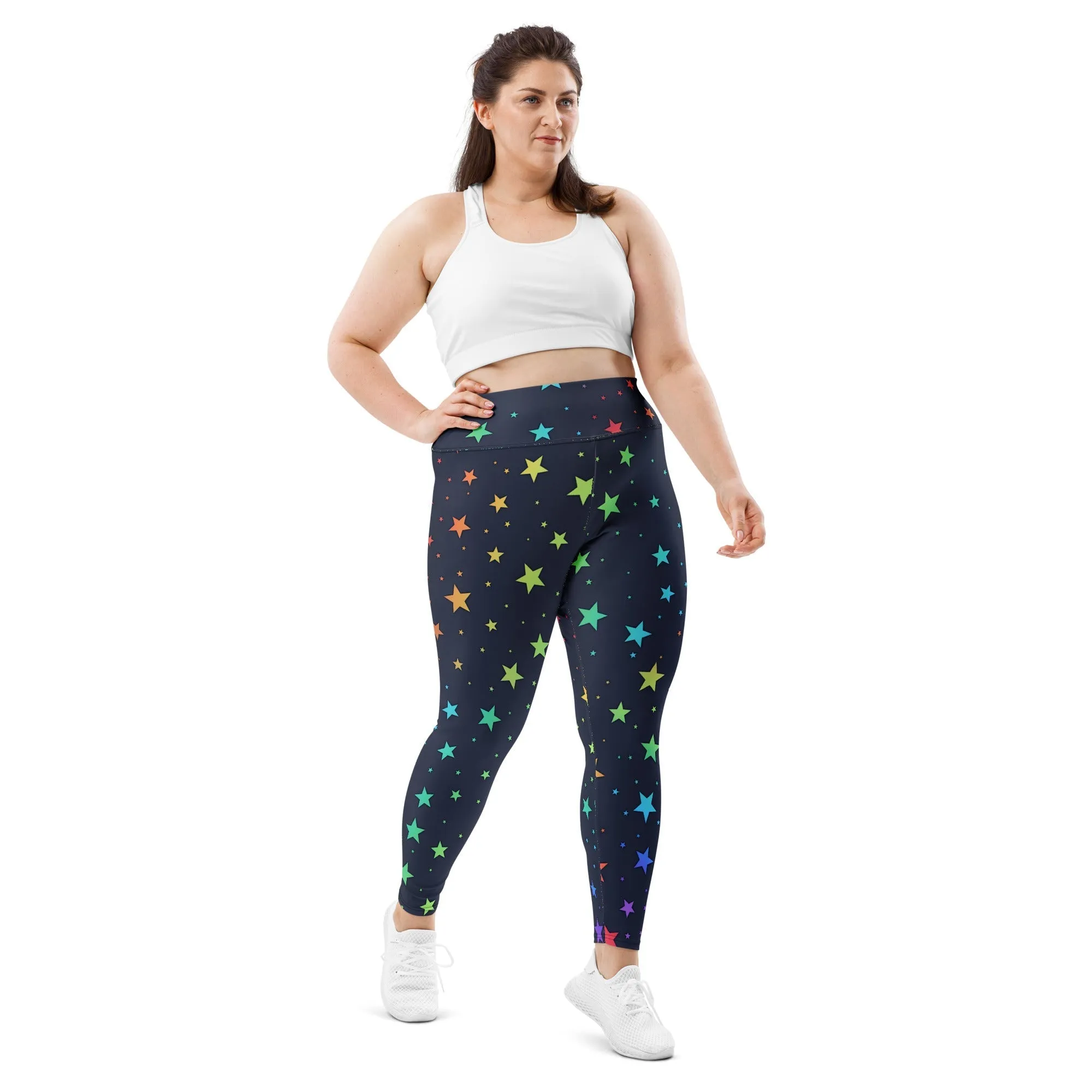 Rainbow Stars Plus Size Leggings