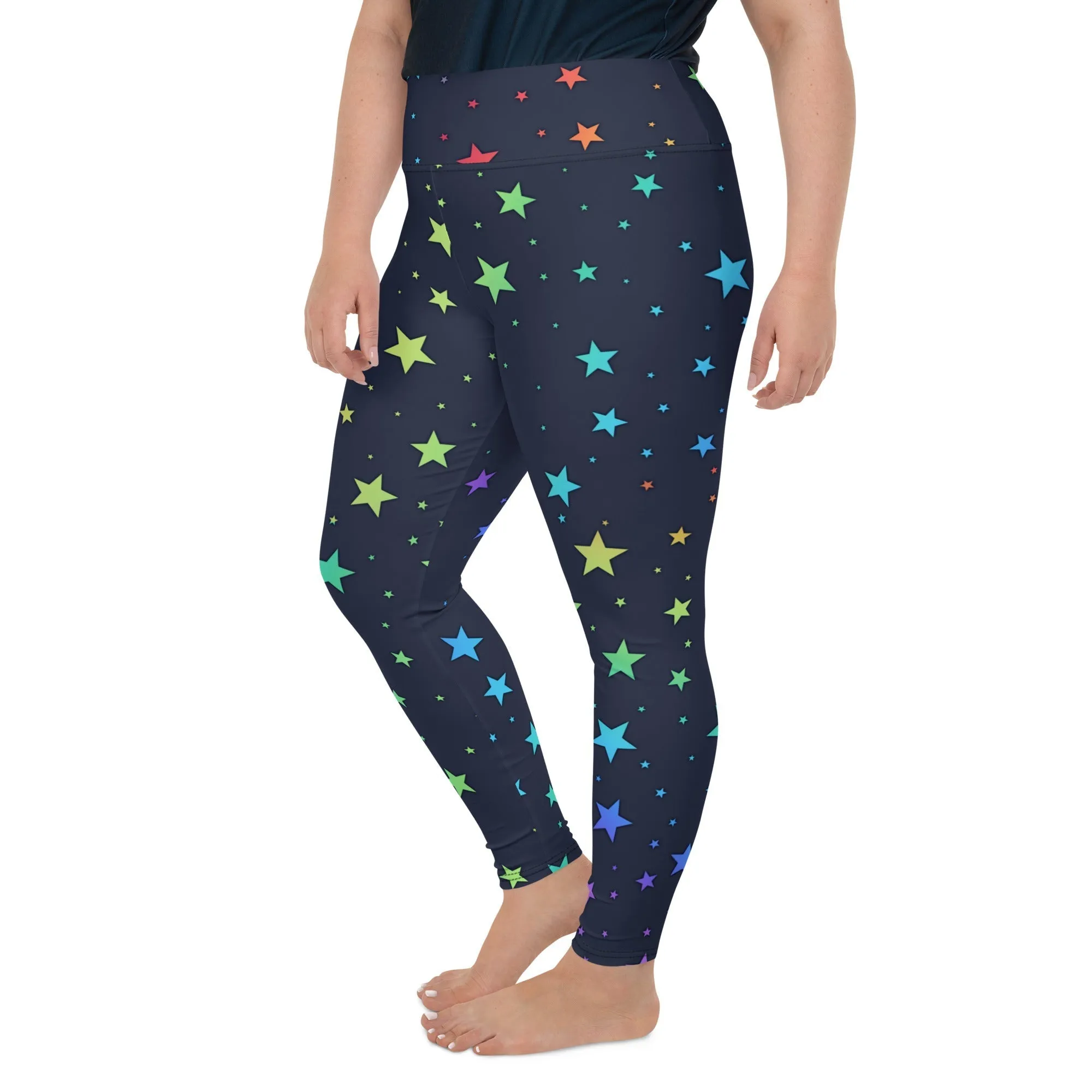 Rainbow Stars Plus Size Leggings