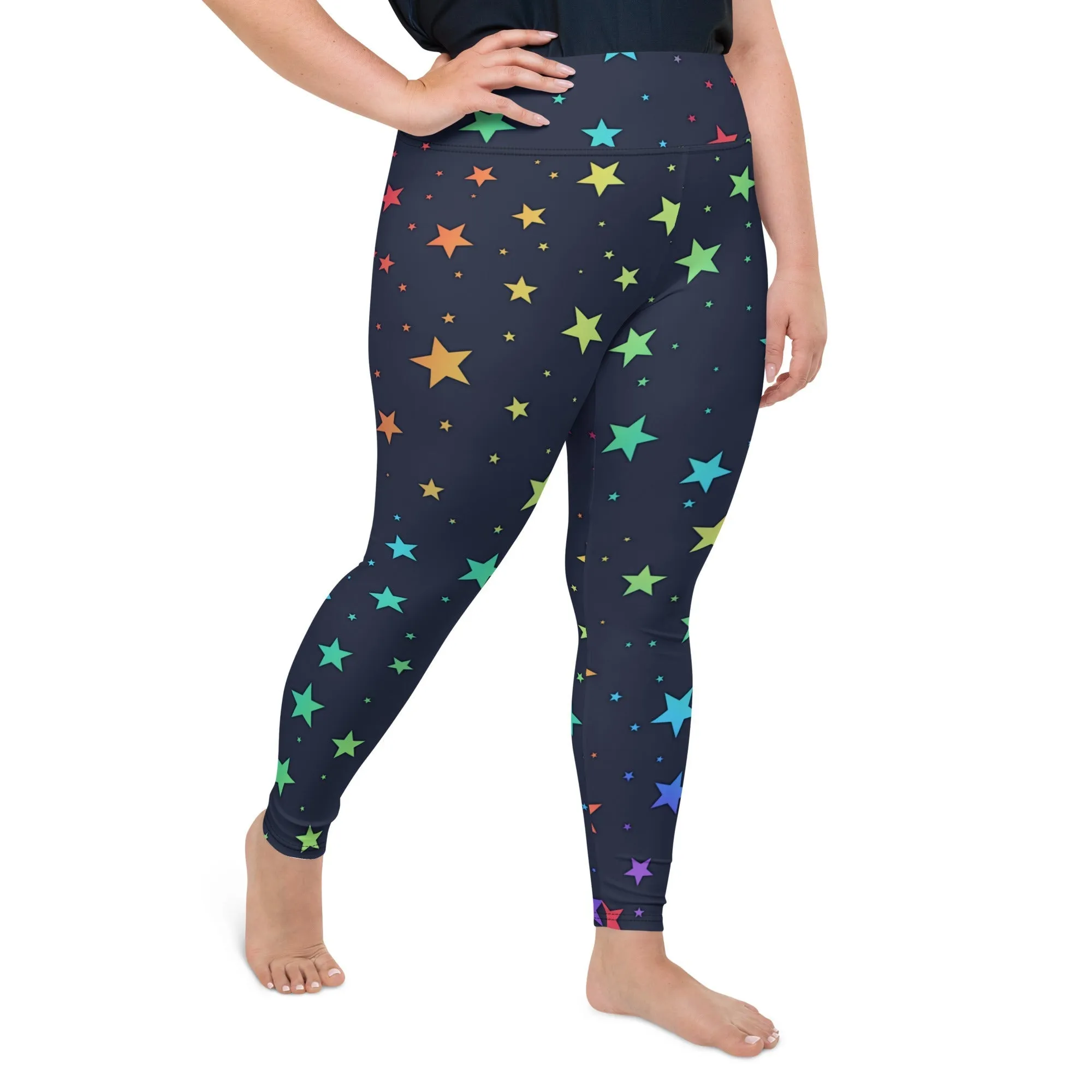 Rainbow Stars Plus Size Leggings