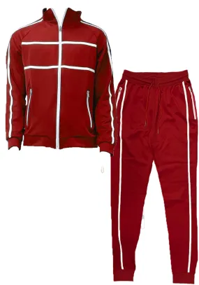 Red Jordan Tape Track Jacket Jogger Set