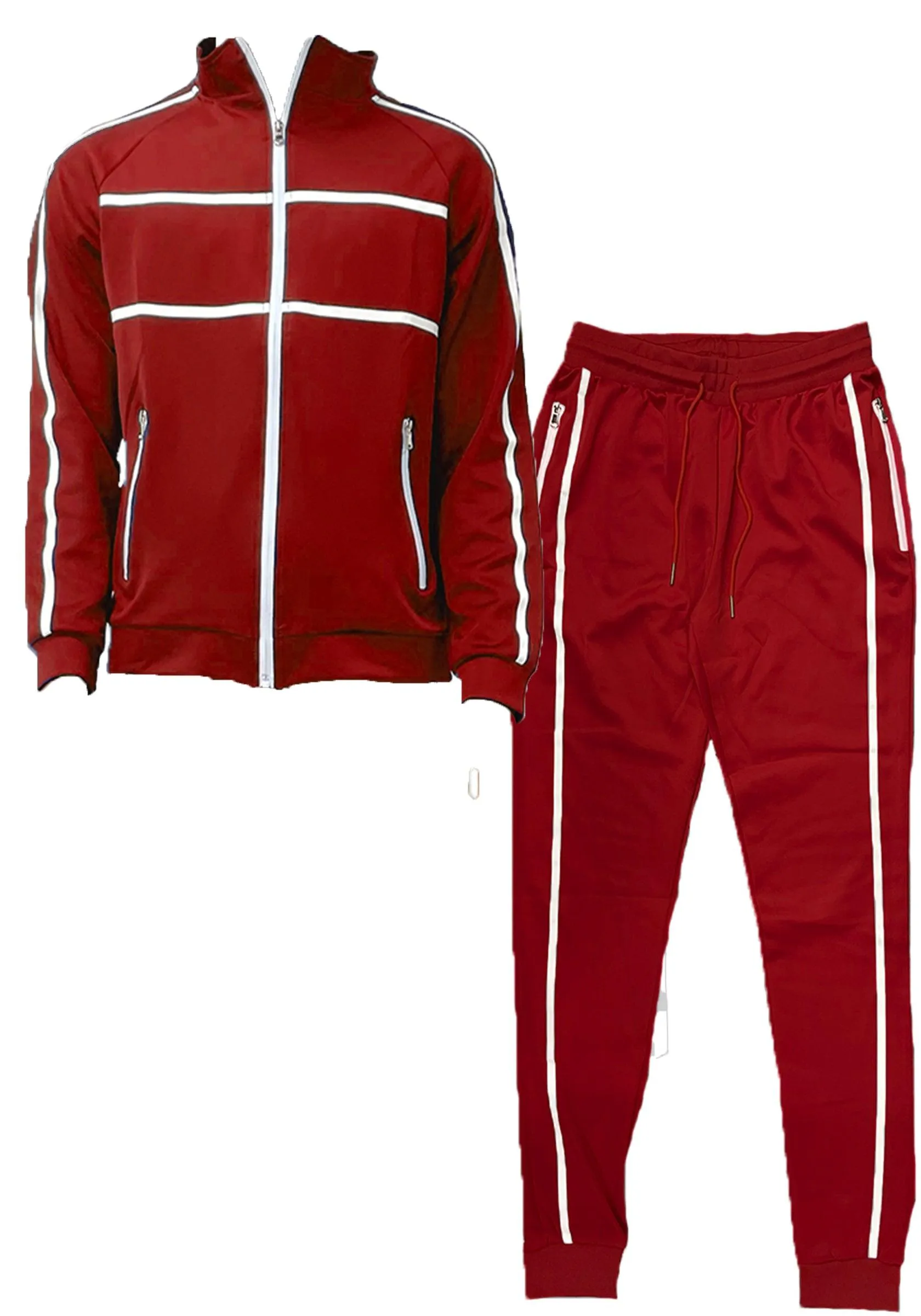 Red Jordan Tape Track Jacket Jogger Set