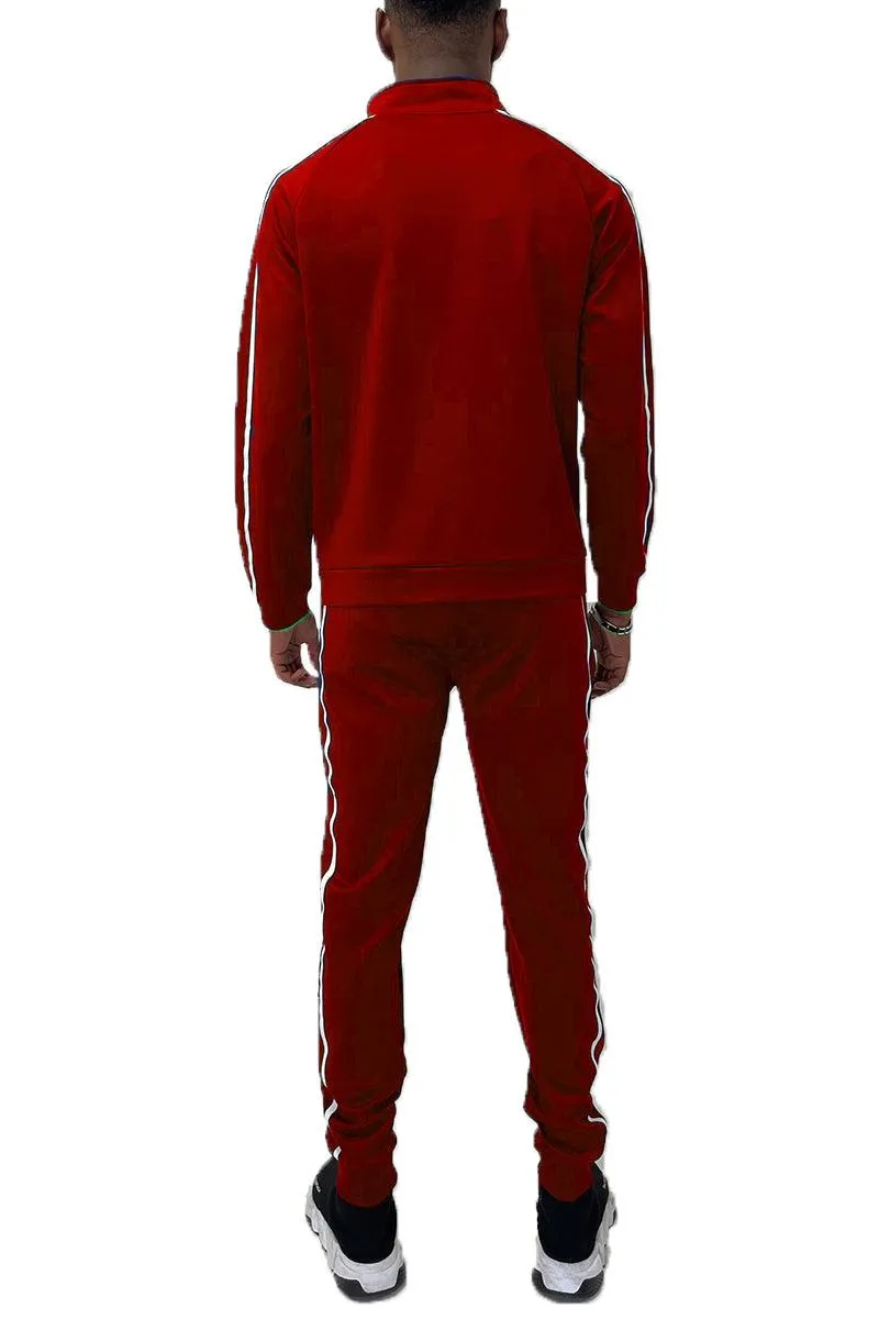 Red Jordan Tape Track Jacket Jogger Set