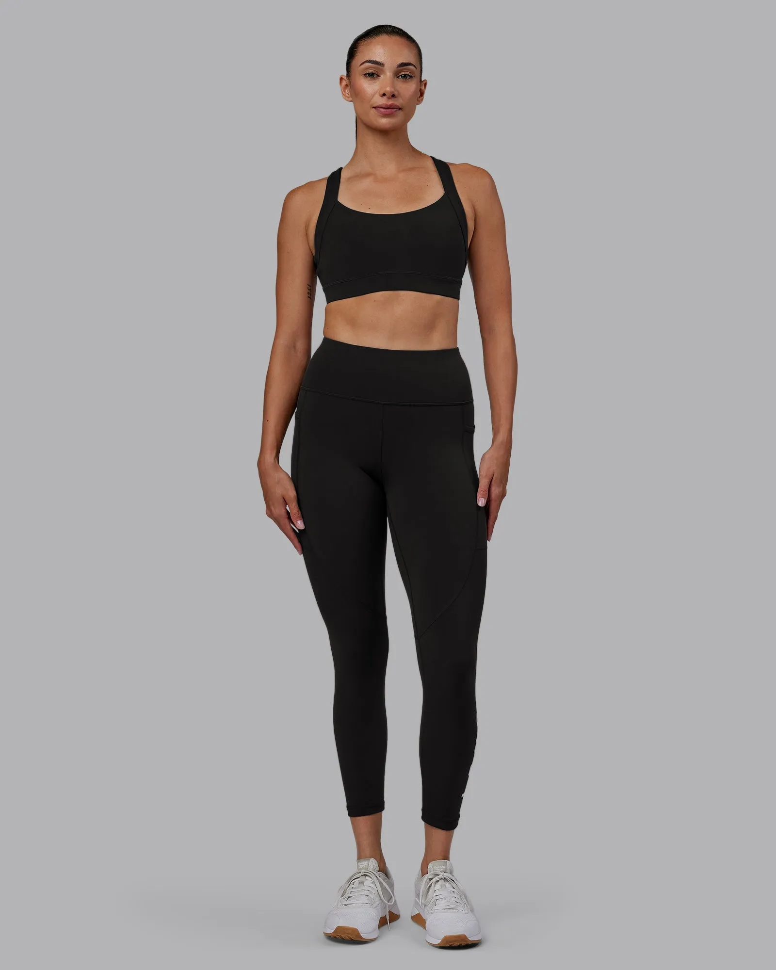 Rep 7/8 Length Leggings - Pirate Black-White