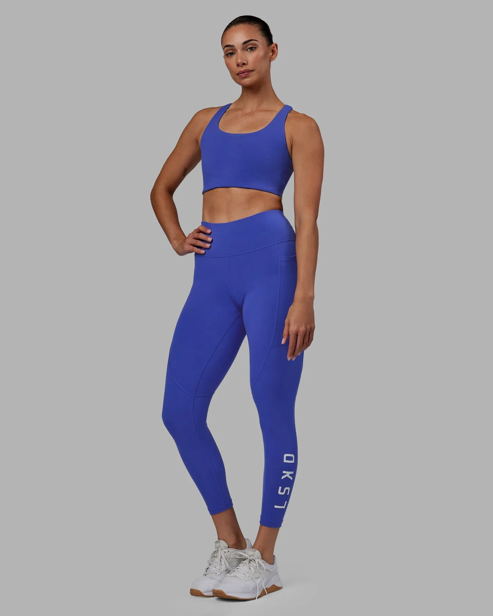 Rep 7/8 Length Leggings - Power Cobalt-White