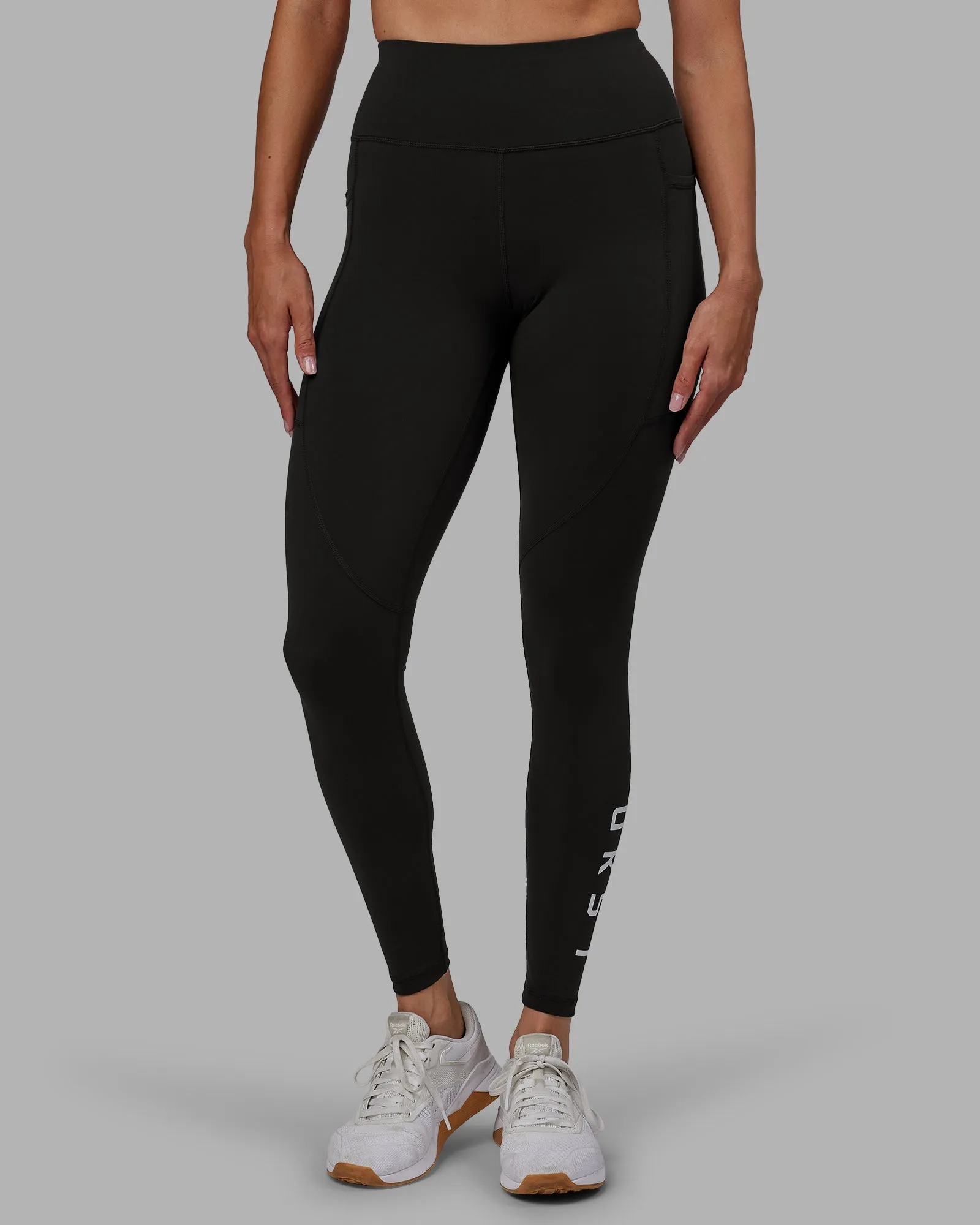 Rep Full Length Leggings - Pirate Black-White