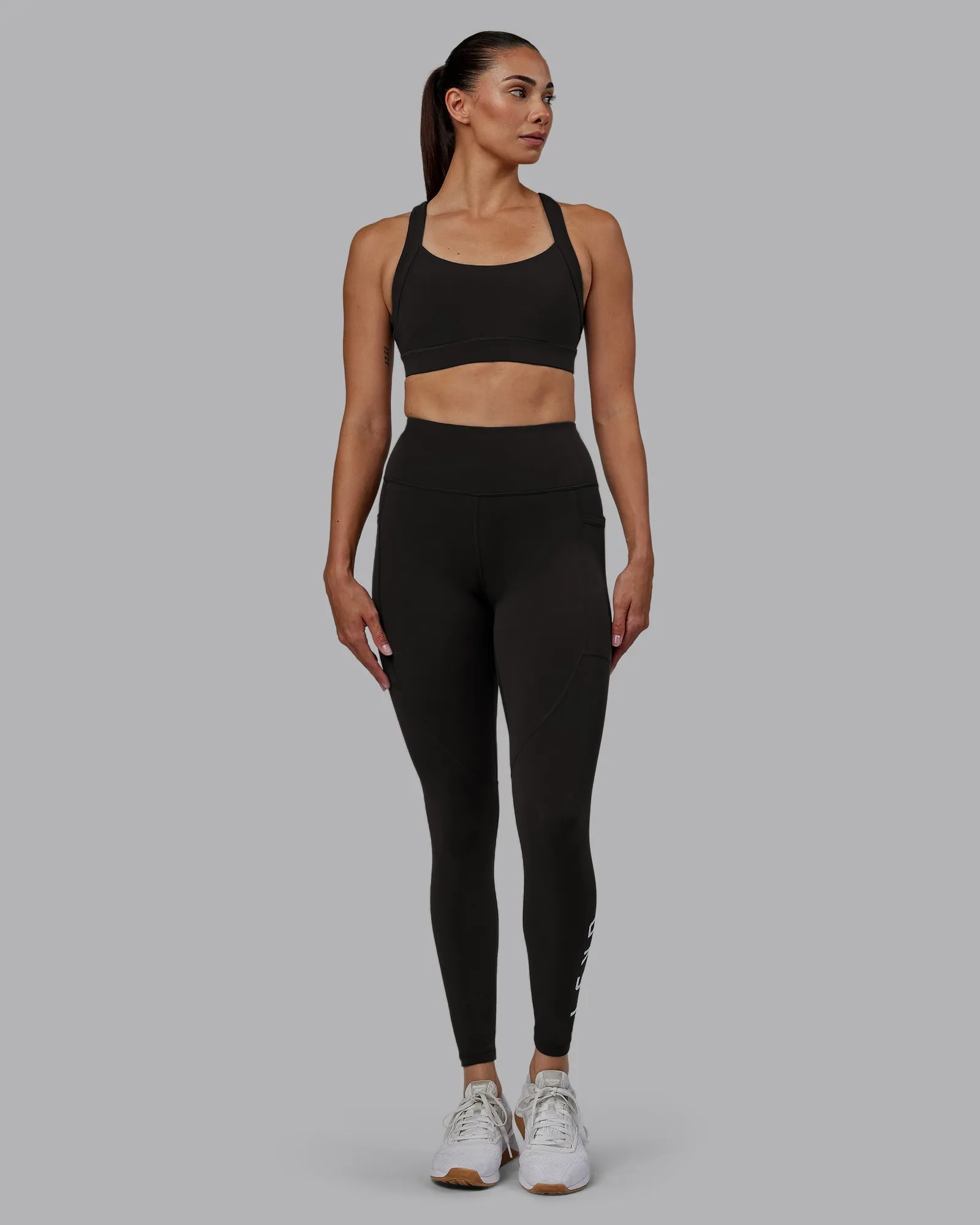 Rep Full Length Leggings - Pirate Black-White