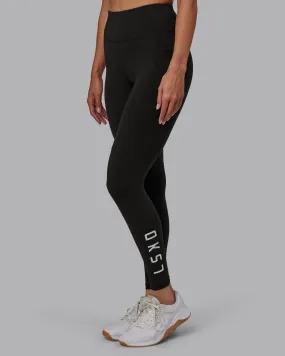 Rep Full Length Leggings - Pirate Black-White