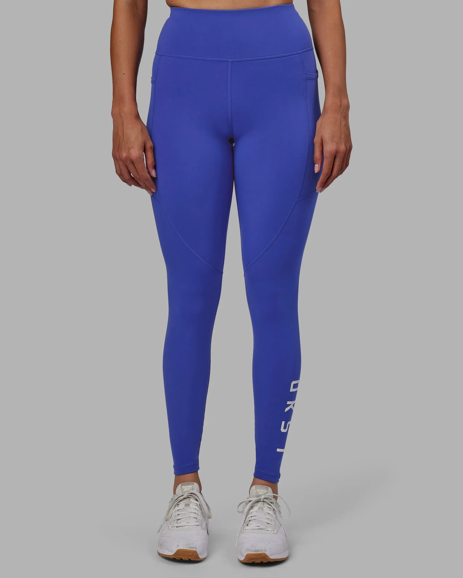 Rep Full Length Leggings - Power Cobalt-White