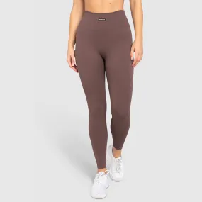 Ribbed Seamless Leggings - Espresso Brown