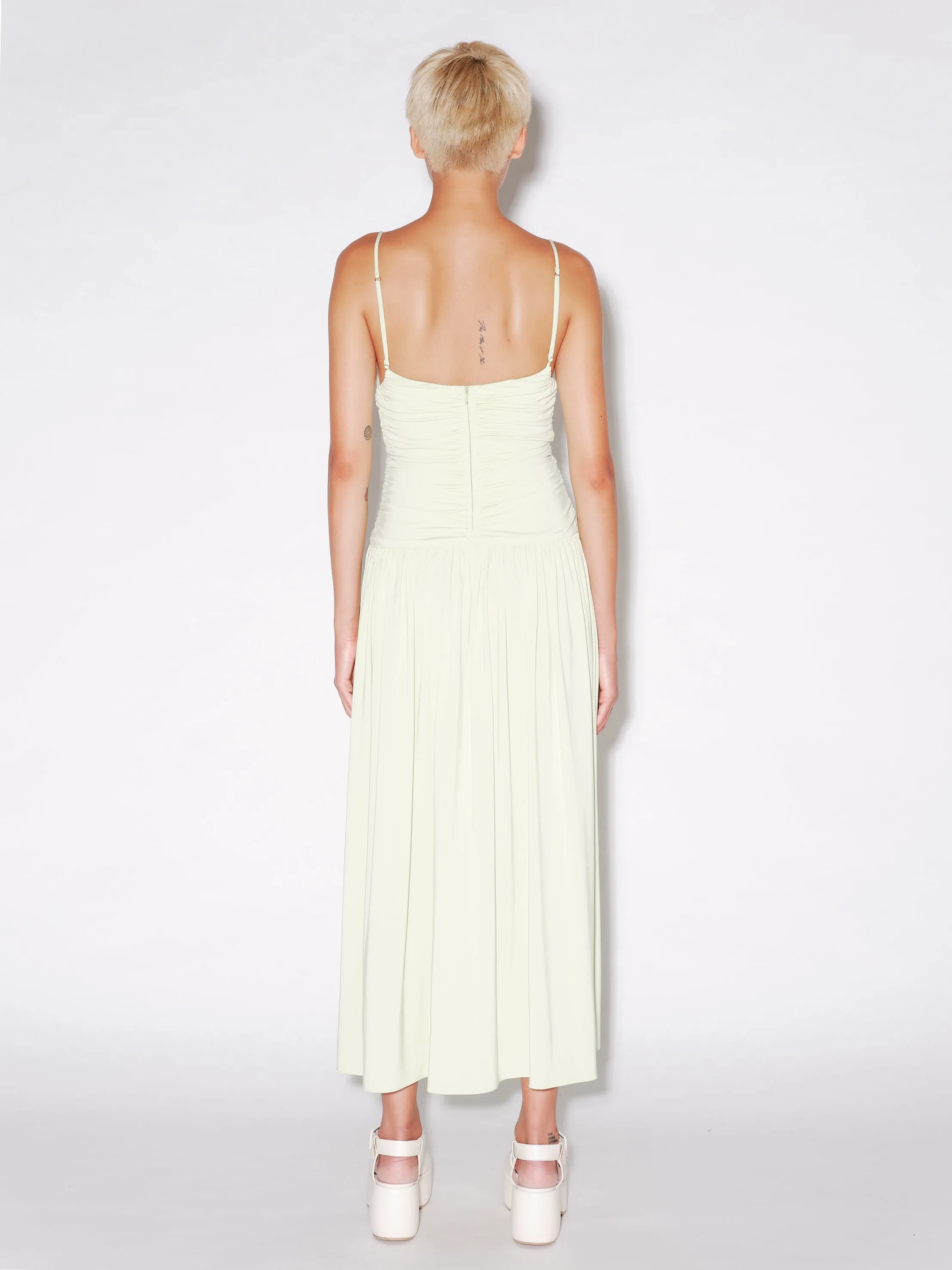 RUCHED SLIP DRESS