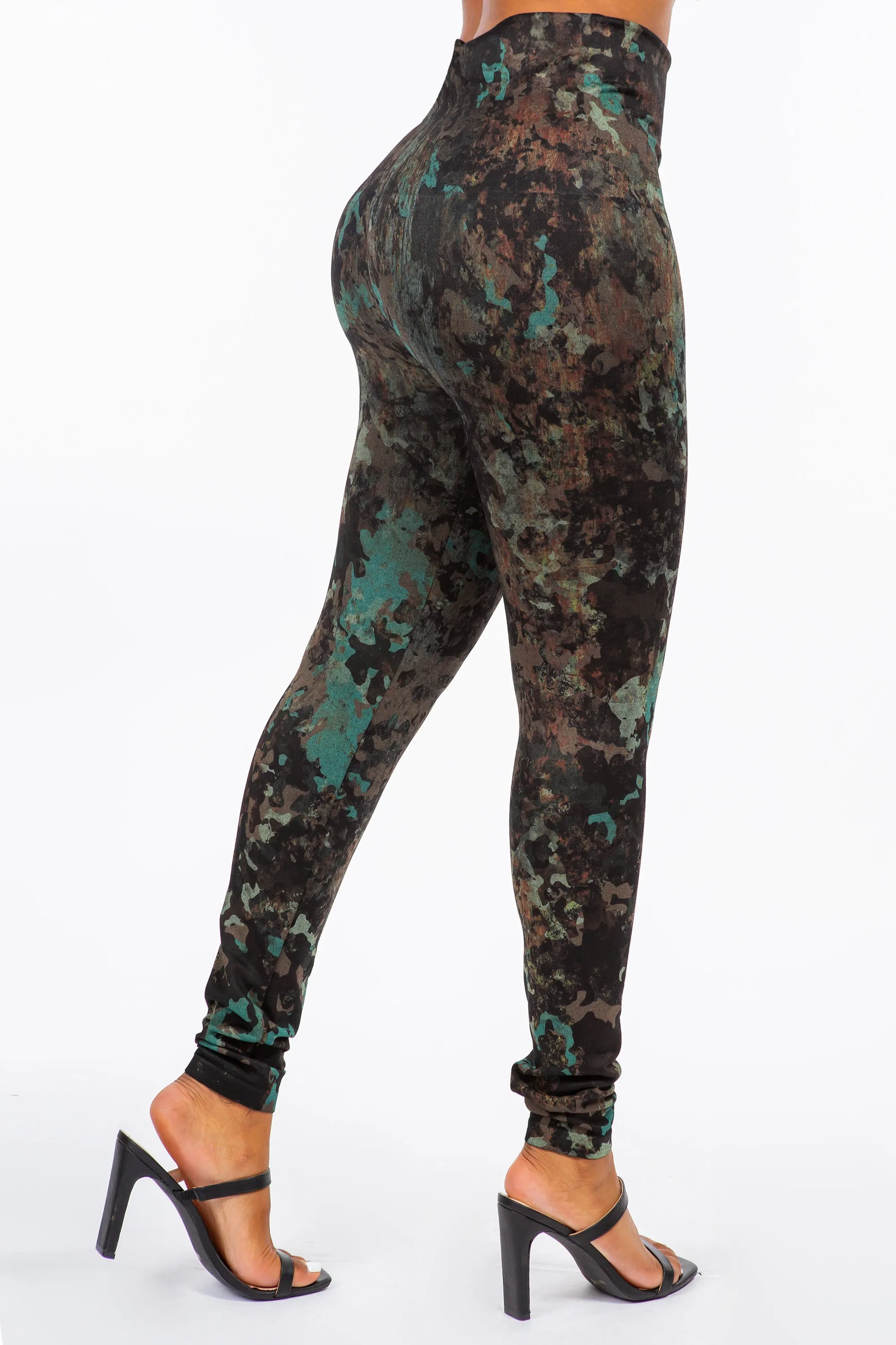 Rustic Copper Camo Print Leggings