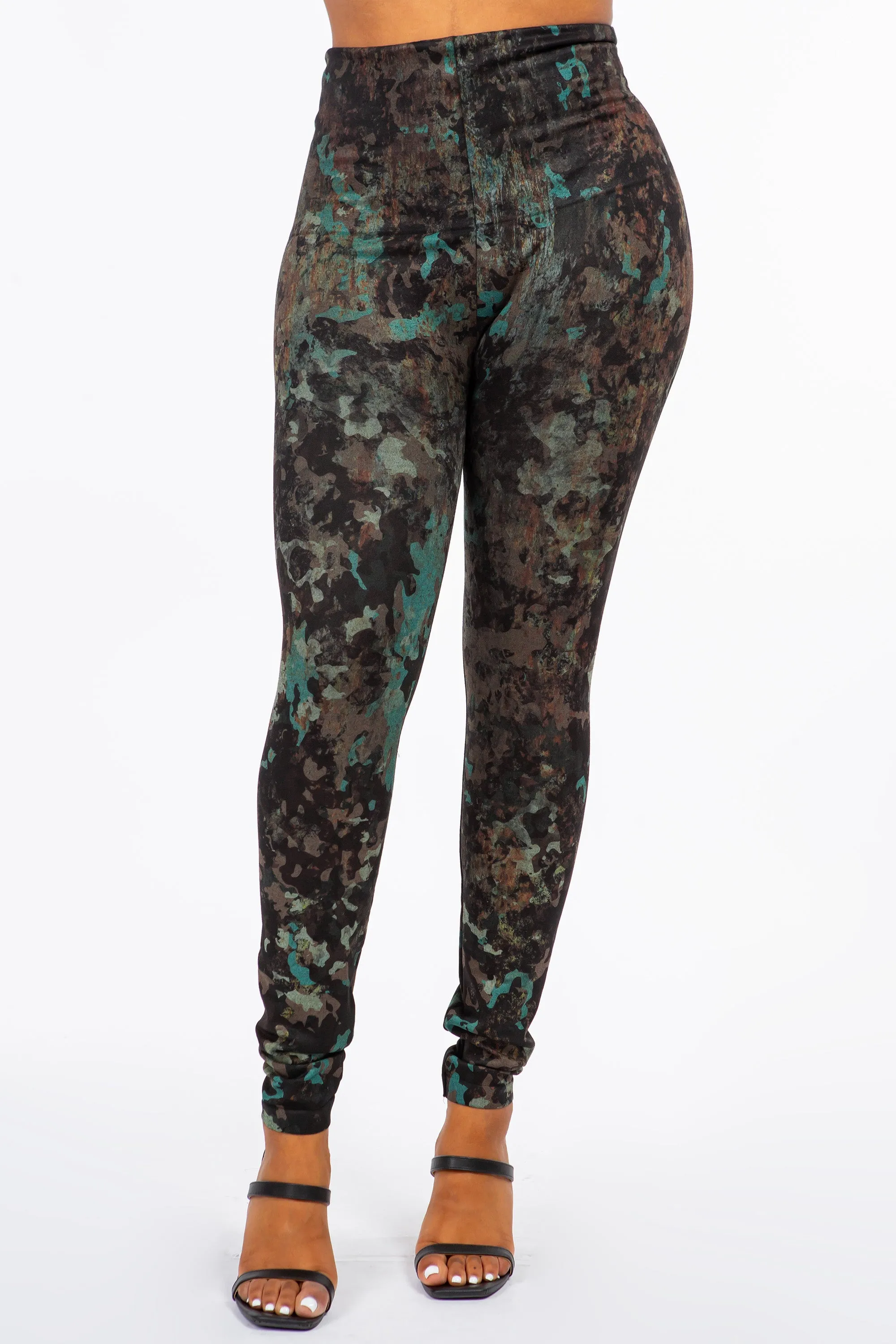 Rustic Copper Camo Print Leggings