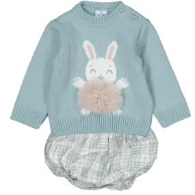 Sage Knitted Bunny Jumper Set