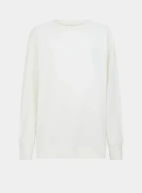 Salix Blossom-Embroidered Ethical-Cotton Sweatshirt - Moonlight White