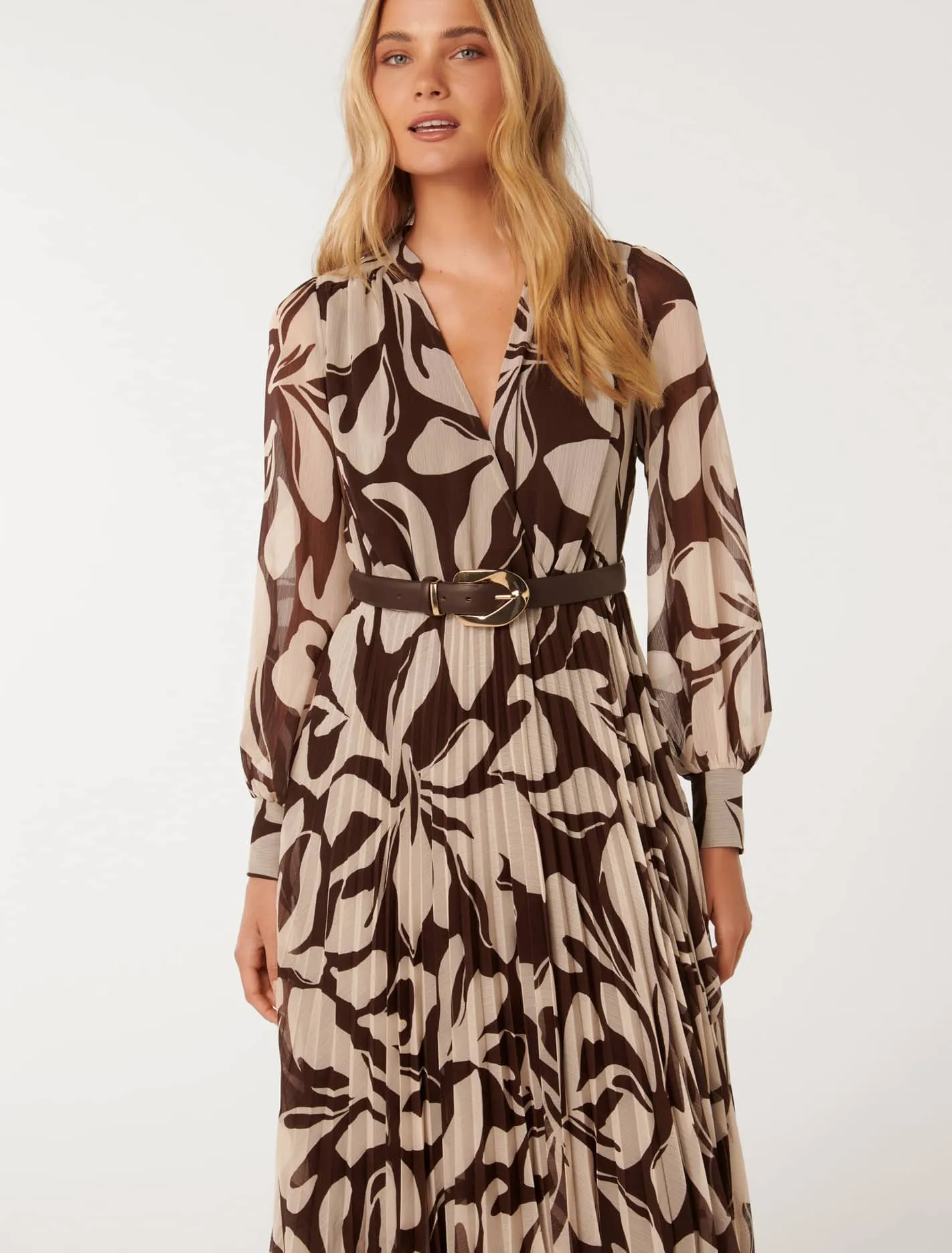 Saskia Pleat Wrap Midi Dress