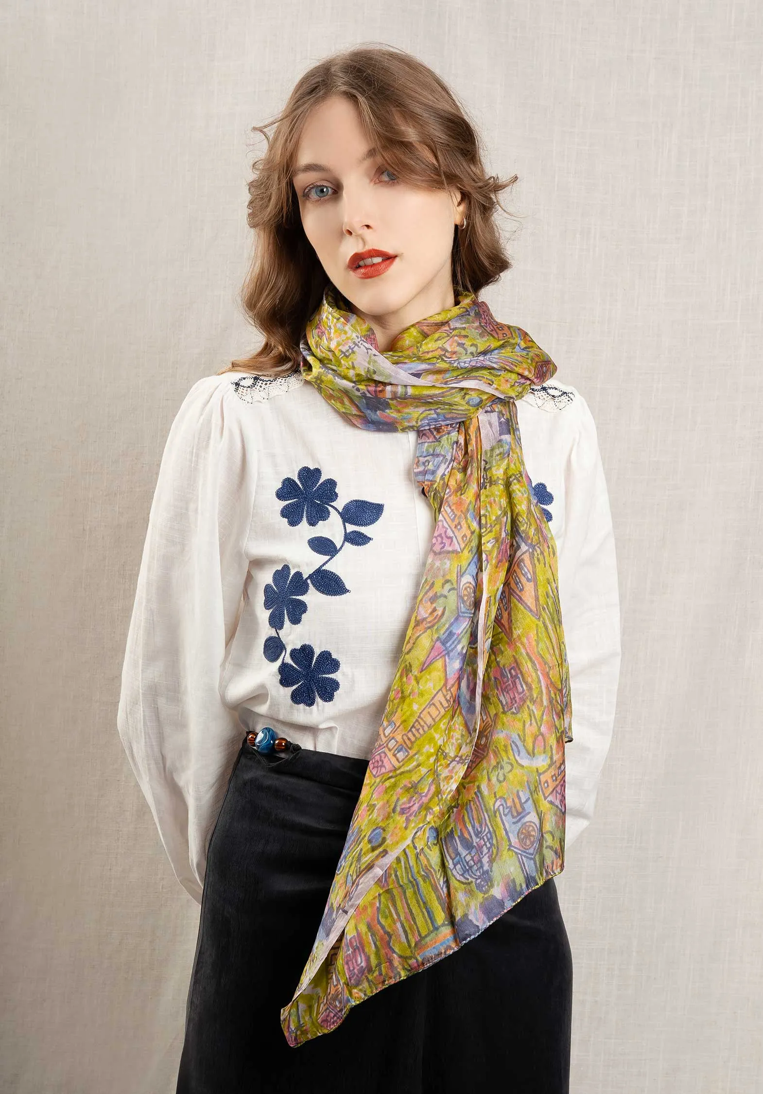 Scarf 64650 Silk Scarf Xiwikj-S-World