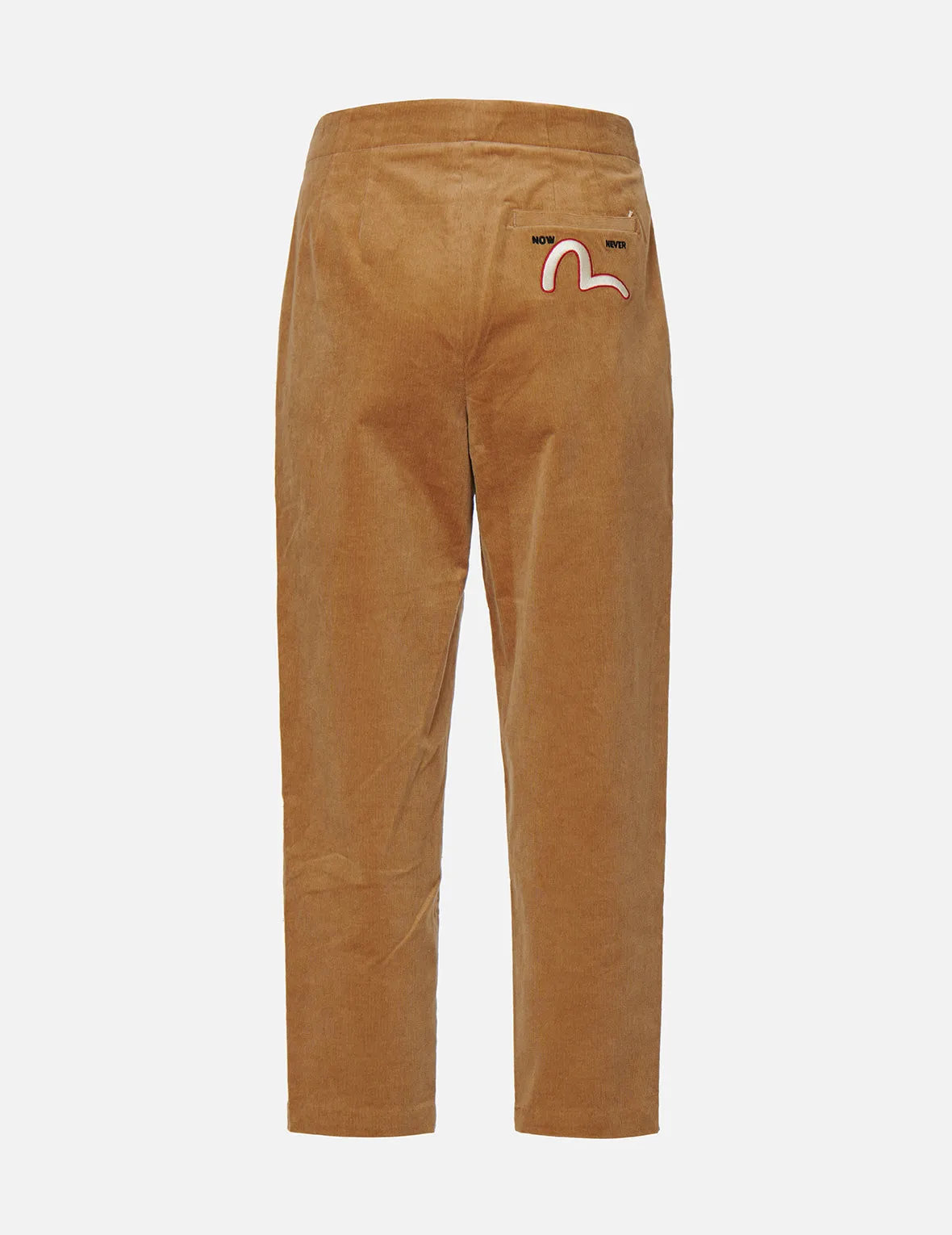 Seagull and Kamon Embroidery Corduroy Tapered Pants