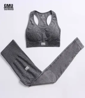 Seamless Ombre Sports Leggings Bra Set