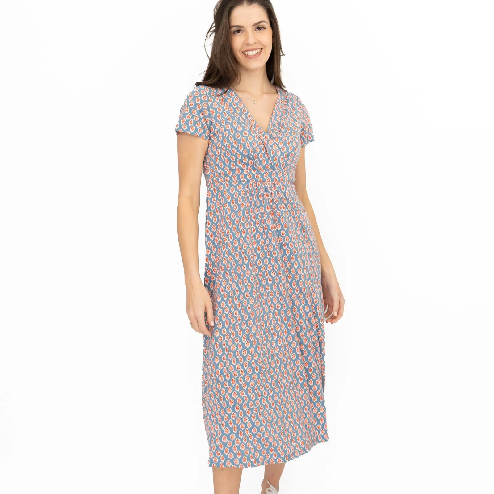 Seasalt Chapelle Dress Blue Seaweed Stamp Tid