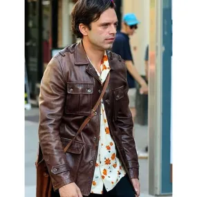 Sebastian Stan Brown Leather Jacket