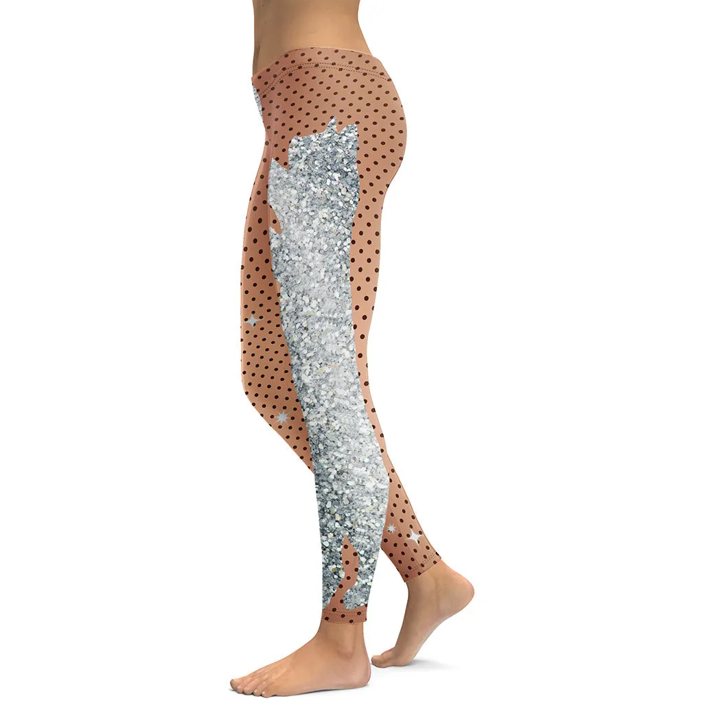 Sequin Print Mesh Leggings