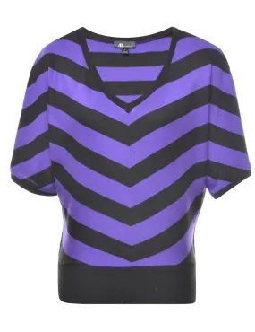 Short Sleeve Chevron Jumper - S