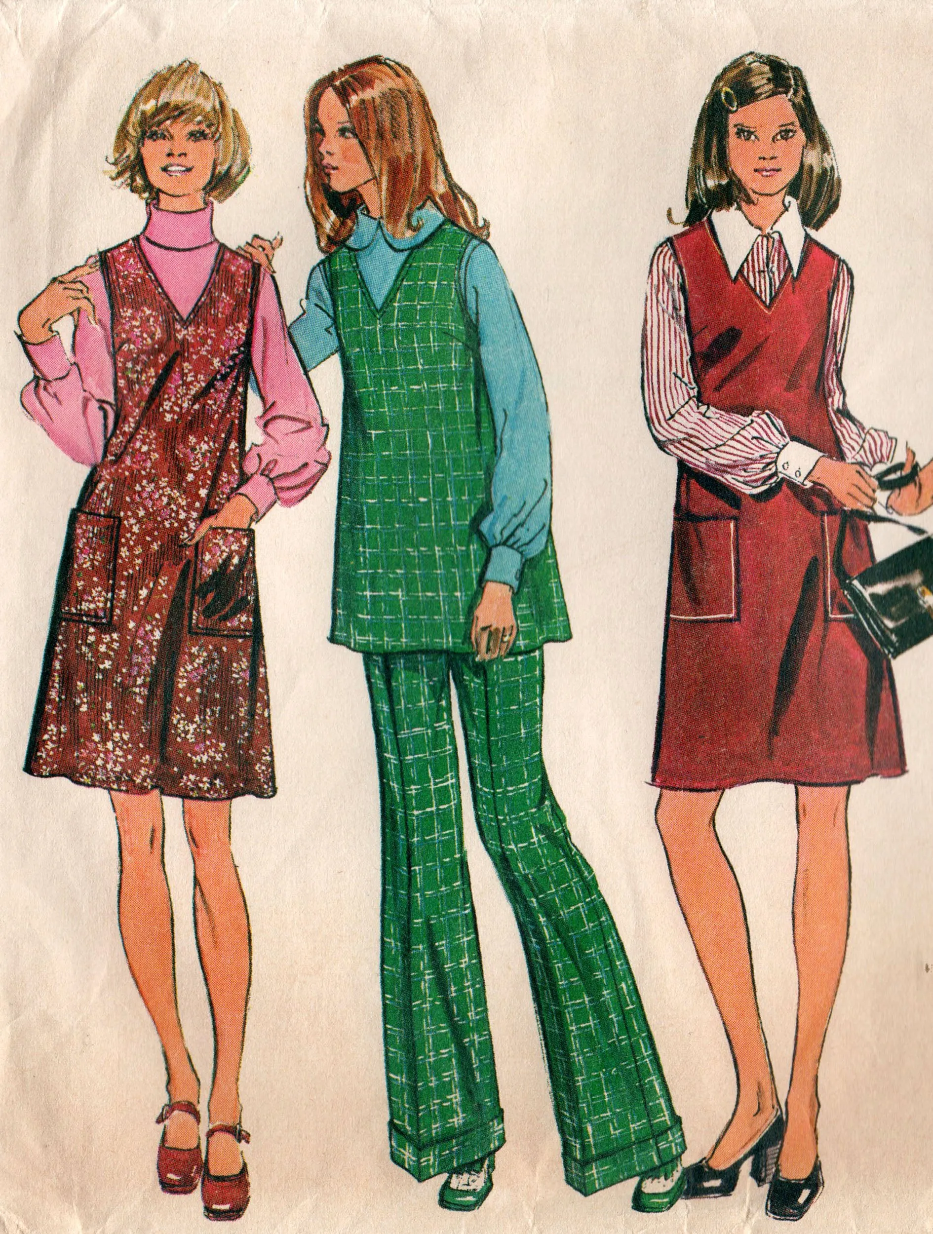 Simplicity 5932 Womens Maternity Dress Tunic & Pants 1970s Vintage Sewing Pattern Size 10 & 12