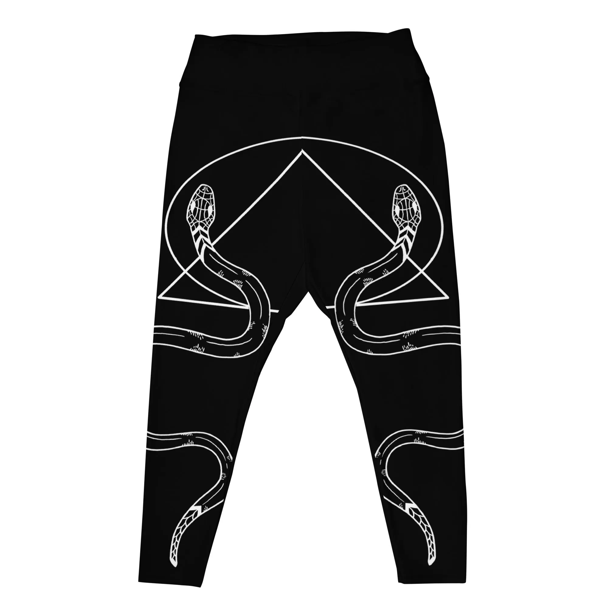 Snake Guardians Plus Size Leggings - UPF 50  Protection Vegan Witchy Occult Pagan Style Activewear - Goth Yoga Leisurewear