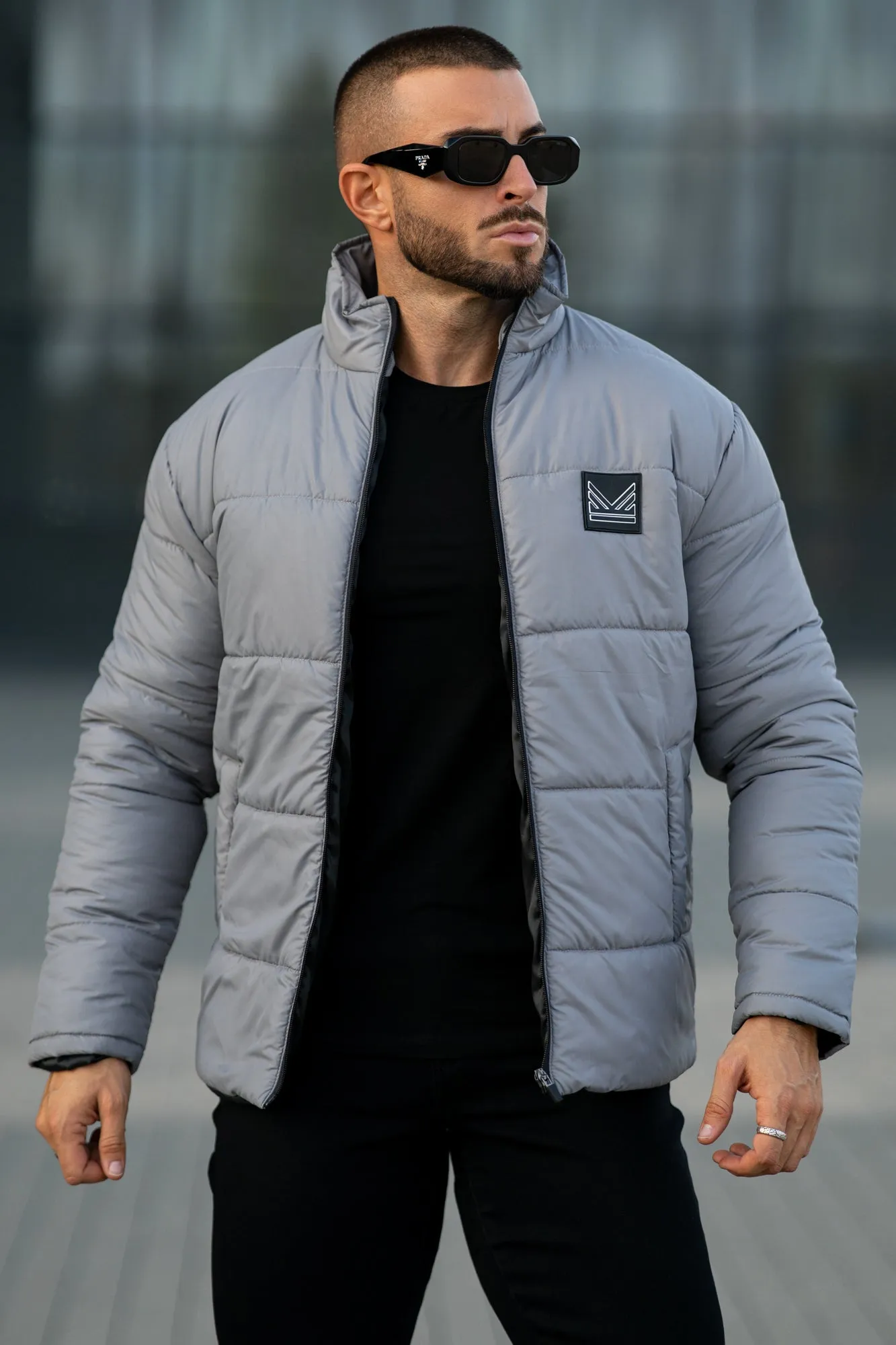 Solid Puffer Jacket - Silver