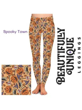 Spooky Town Halloween Leggings