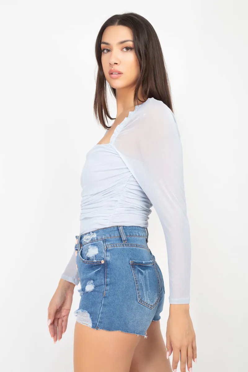 Square Neck  Bodysuit