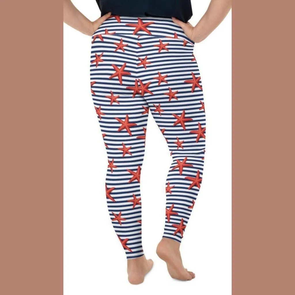 Starfish Stripe Plus Size Leggings