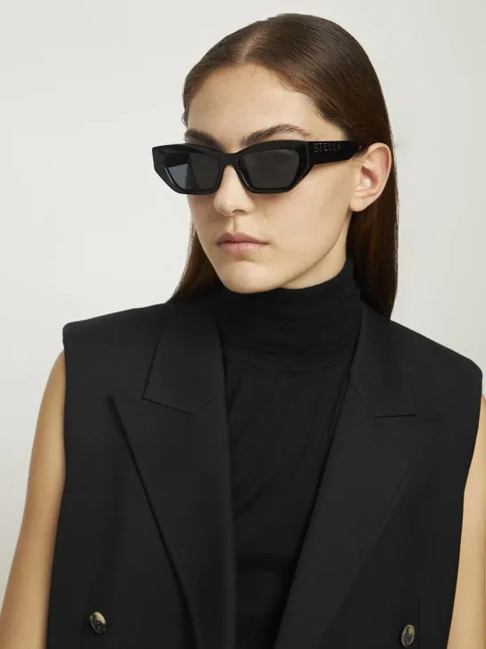 Stella McCartney   Cat-eye bio-acetate sunglasses w/ chain 