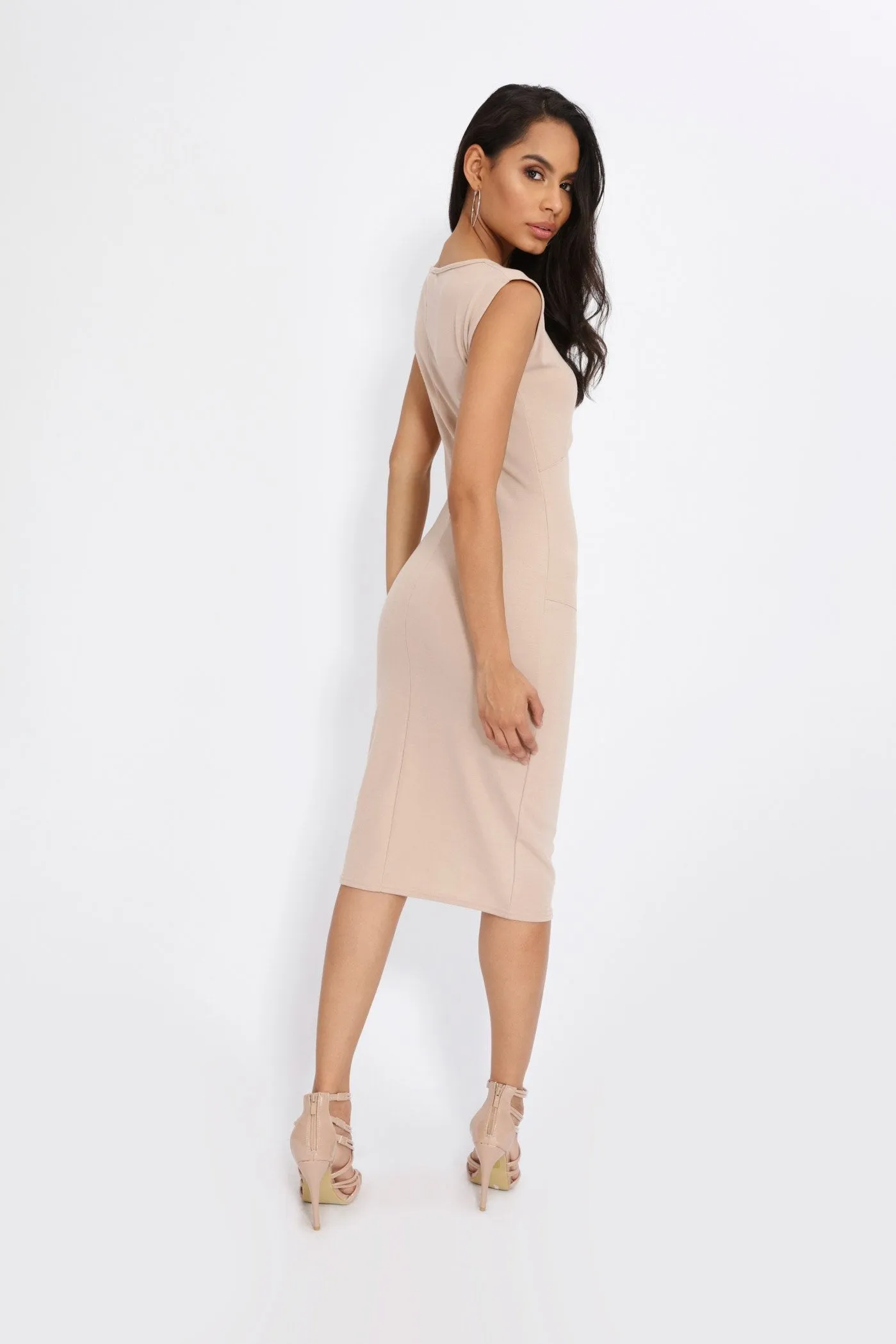 Stone Ponte Midi Dress