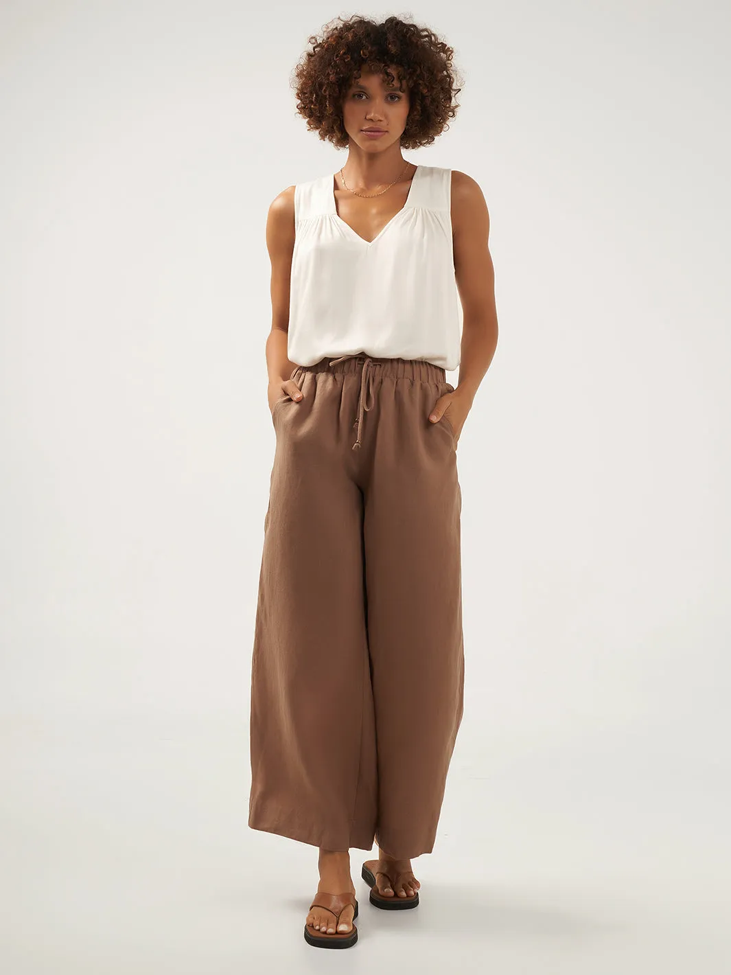 Sundara Linen Pants Desert Sand