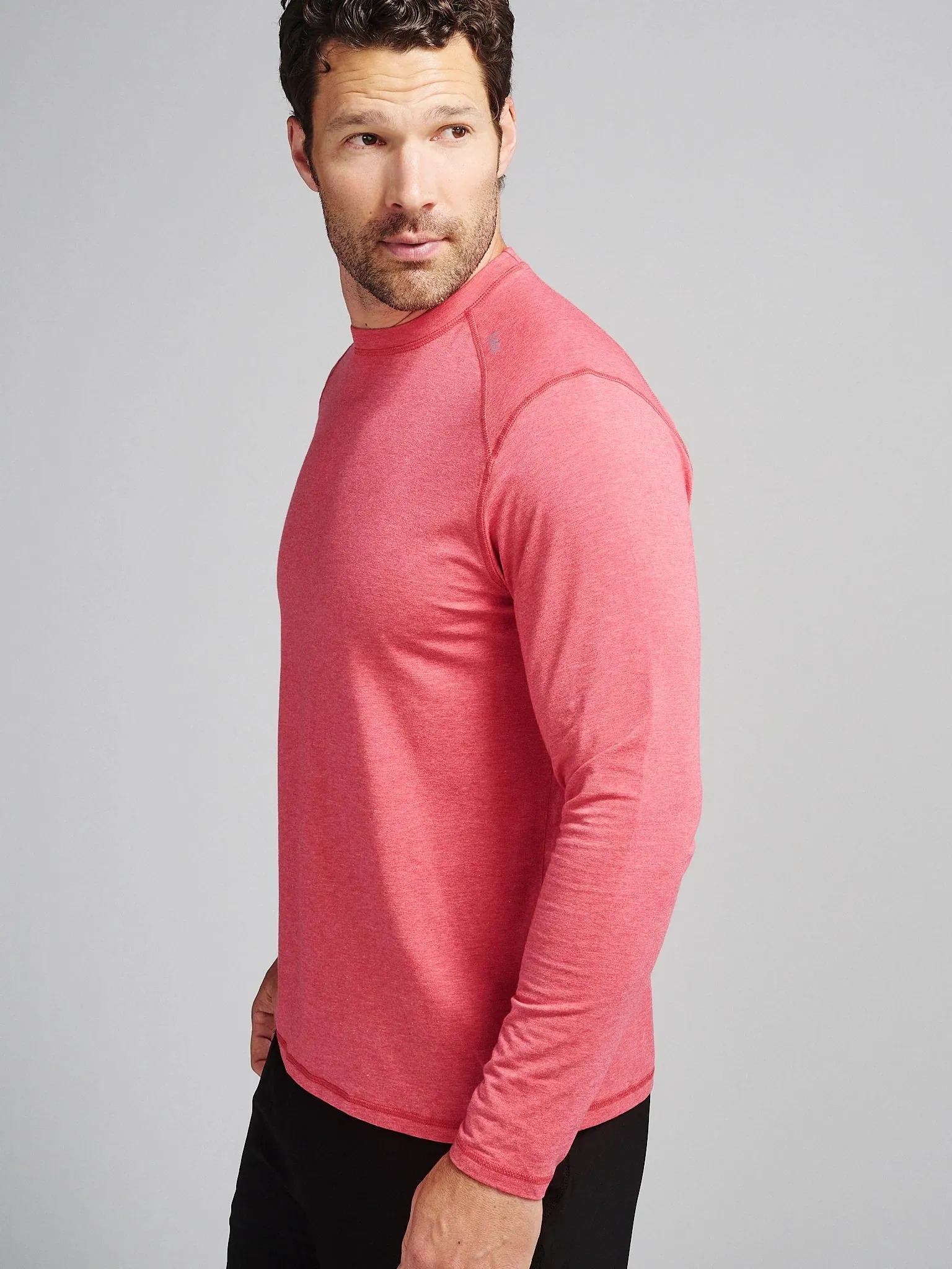 Tasc Carrollton Long Sleeve Fitness T-Shirt in Racing Red Heather