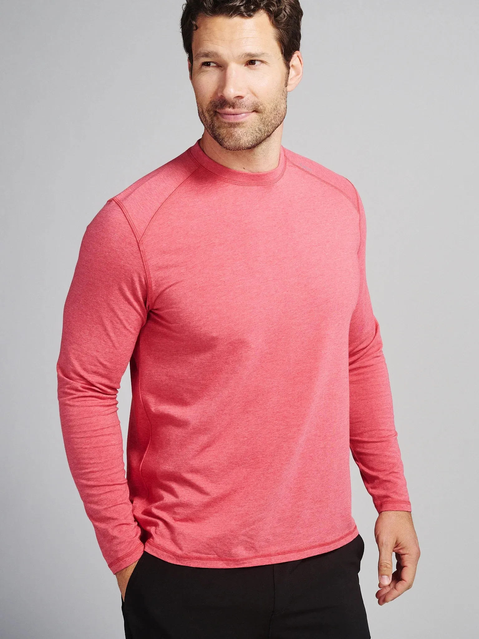 Tasc Carrollton Long Sleeve Fitness T-Shirt in Racing Red Heather